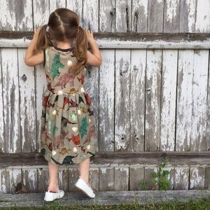 Girls Dinosaur print dress with Dino pattern